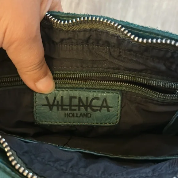 Anthropologie Vilenca Holland Green Leather Wove Bag - Picture 6 of 10